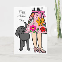 Schwarzes Labrador und Mama-Rock-Cartoon