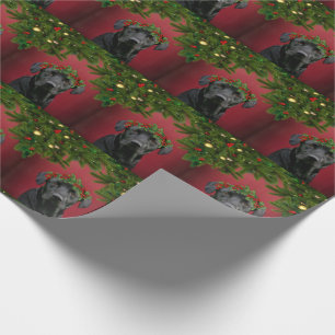 Schwarzes Labrador-Weihnachten Geschenkpapier