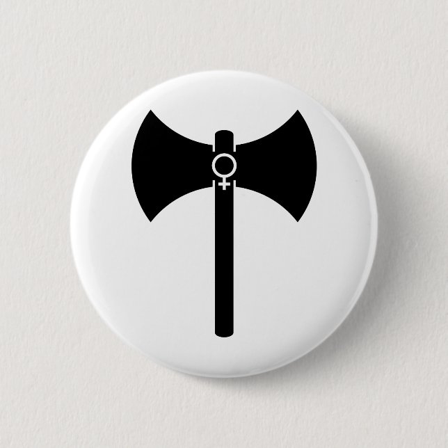 Schwarzes Labrys Button (Vorderseite)