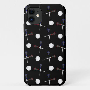 Schwarzes Lacrosse-Muster iPhone 11 Hülle