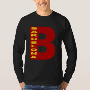 Schwarzes Langärmel-Hemd für Mann BARCELONA T-Shirt