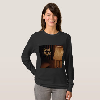 Schwarzes, langärmliges T-Shirt mit Good-Night-Des