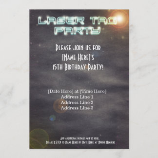 Schwarzes Laser-Umbau-Party laden ein Einladung
