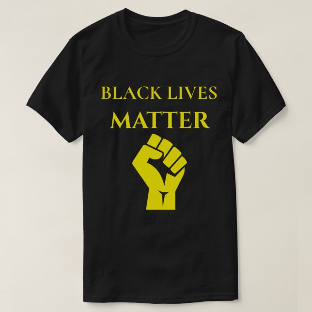 Schwarzes Leben ist wichtig Schwarz und Gelbes Sym T-Shirt (Design vorne)