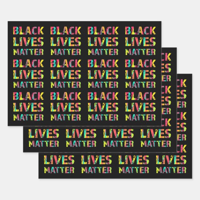 Schwarzes Leben Materie Malen 01 zusammen aufsteig Geschenkpapier Set (Set)