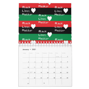 Schwarzes Leben Matter Panafrikanische Flagge Wei Kalender