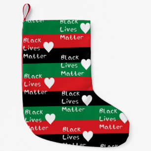 Schwarzes Leben Matter Panafrikanische Flagge Weiß Kleiner Weihnachtsstrumpf