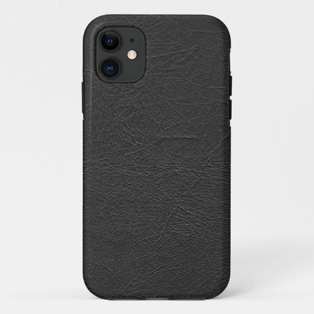 Schwarzes Leder Case-Mate iPhone Hülle (Rückseite)