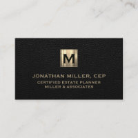 Schwarzes Leder Luxus Gold Erstlogo