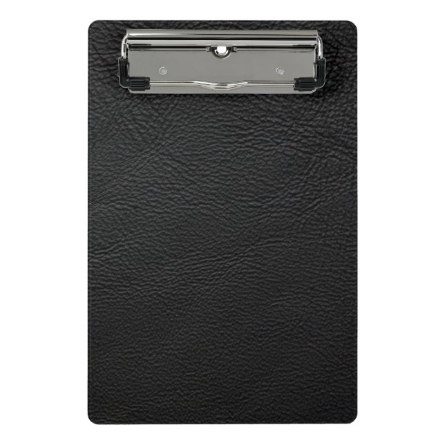 Schwarzes Leder Mini Klemmbrett (Vorderseite)