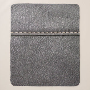 Schwarzes Leder mit weißer Heftung Sherpadecke