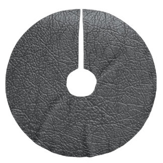 Schwarzes Leder: nahtlose Nahtstruktur. Polyester Weihnachtsbaumdecke