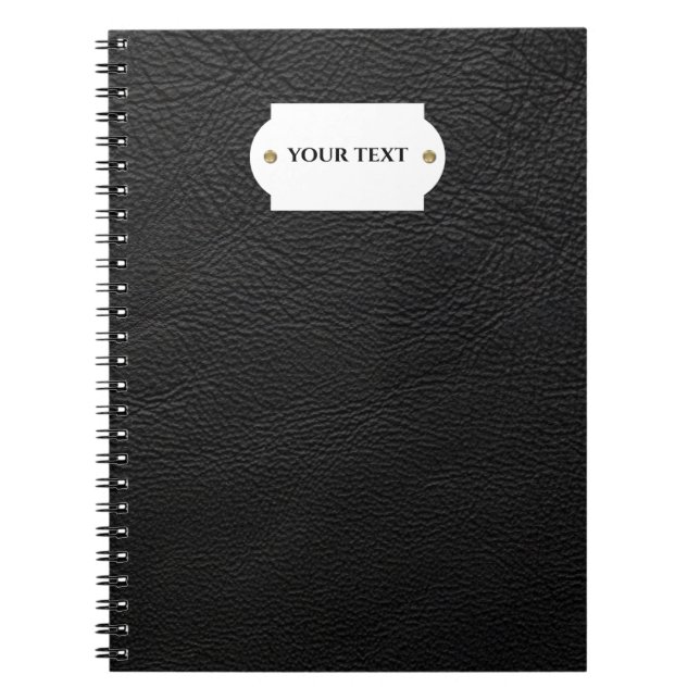 Schwarzes Leder Notizbuch Notizblock (Vorderseite)