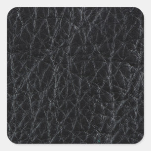 Schwarzes Leder Quadratischer Aufkleber