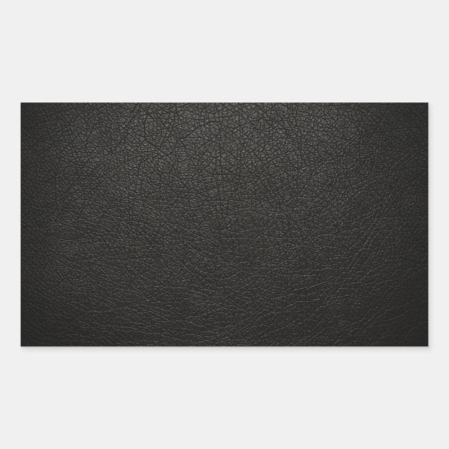 Schwarzes Leder Textur Hintergrund Rechteckiger Aufkleber (Vorderseite)