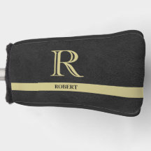 Schwarzes Leder Textur Monogram Name Gold