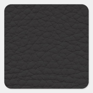 Schwarzes Leder Textur Quadratischer Aufkleber