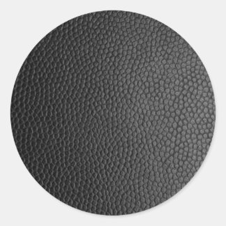 Schwarzes Leder Textur Runder Aufkleber