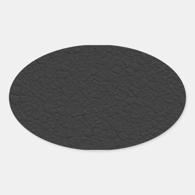 Schwarzes Leder texturiert Ovaler Aufkleber (Vorderseite)
