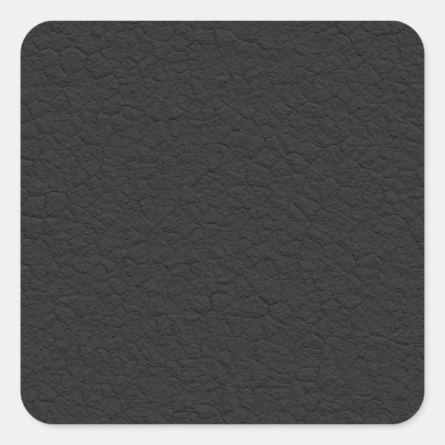 Schwarzes Leder texturiert Quadratischer Aufkleber (Vorderseite)
