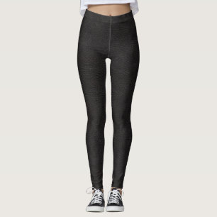 Schwarzes ledernes Blick trompe - L ' oeil Leggings
