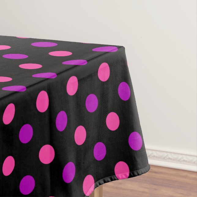 Schwarzes Lila Rosa Punkte-Muster  Tischdecke (Beispiel)