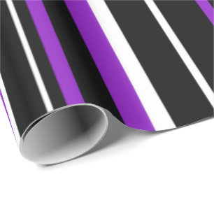 Schwarzes, Lila und weißes Strickpapier Geschenkpapier