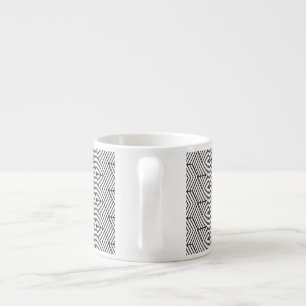 Schwarzes Linienmuster Würfel Geometrie Einfach Espressotasse