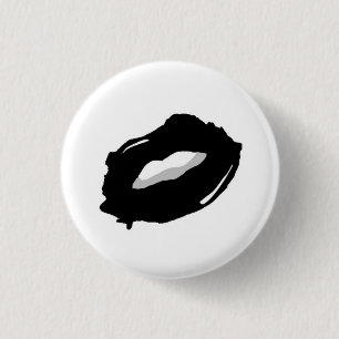 Schwarzes LippenPop-Kunst-Button Button