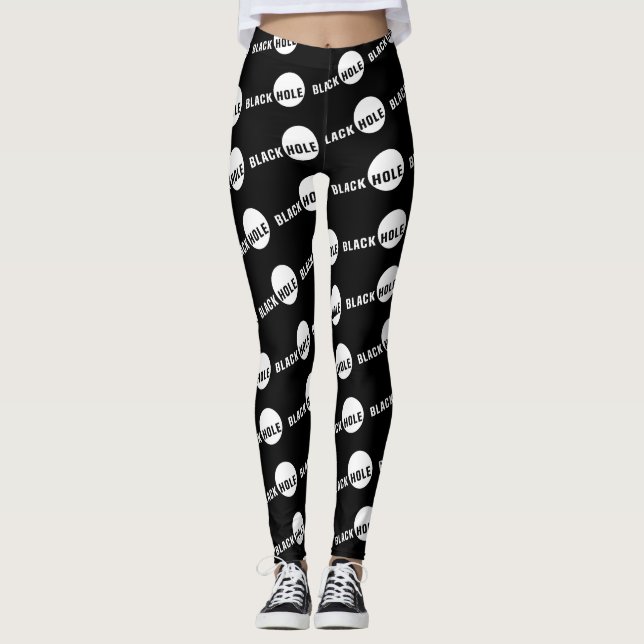 Schwarzes Loch für Schwarz Leggings (Vorderseite)