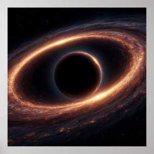 Schwarzes Loch klingelt durch glühende kosmische D Poster
