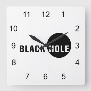 Schwarzes Loch Quadratische Wanduhr