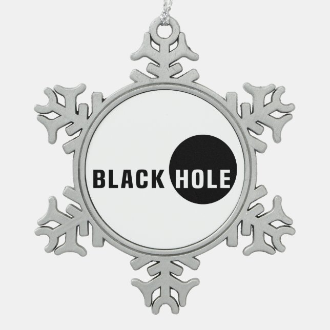 Schwarzes Loch Schneeflocken Zinn-Ornament (Vorderseite)