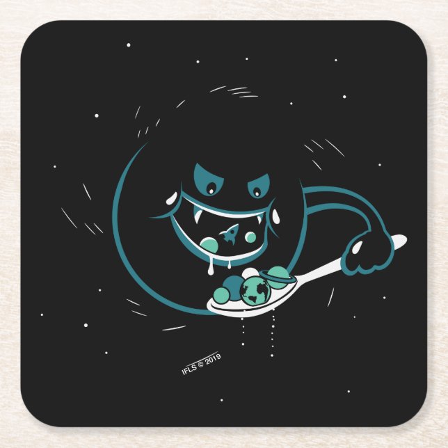 Schwarzes Loch verschlingt Rechteckiger Pappuntersetzer (Vorderseite)