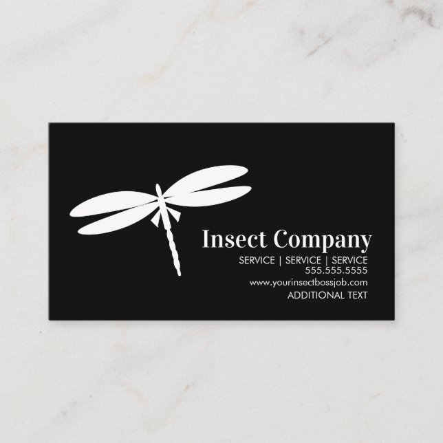 Schwarzes Logo der White Pest Kontrolle Company Visitenkarte (Vorderseite)