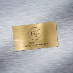 Schwarzes Logo mit Website-URL Goldfolie Magnetische Visitenkarte