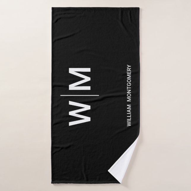 Schwarzes Logo | Unternehmen Badehandtuch (Badehandtuch)