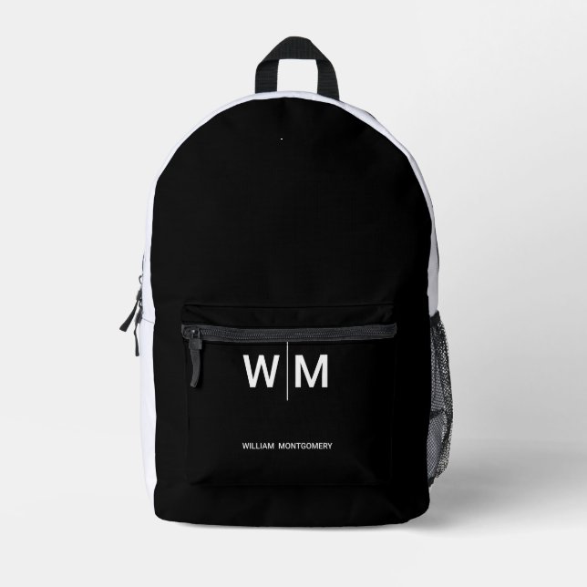 Schwarzes Logo | Unternehmen Bedruckter Rucksack (Vorderseite)