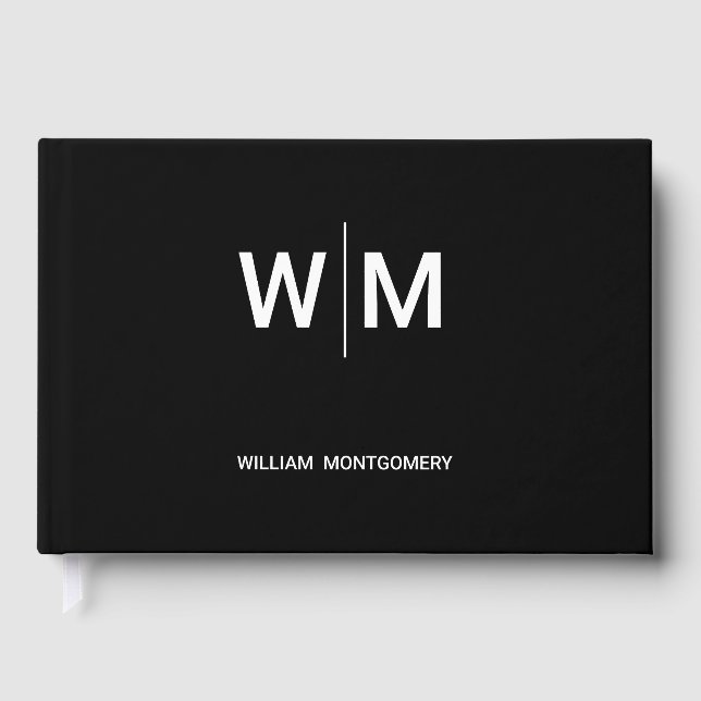 Schwarzes Logo | Unternehmen Gästebuch (Vorderseite)