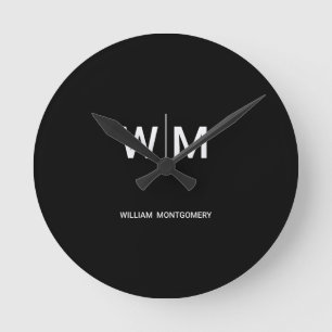 Schwarzes Logo Unternehmen Runde Wanduhr