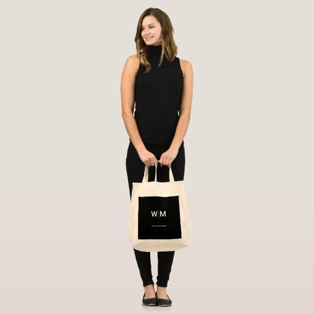Schwarzes Logo | Unternehmen Tragetasche (Vorderseite (Model))