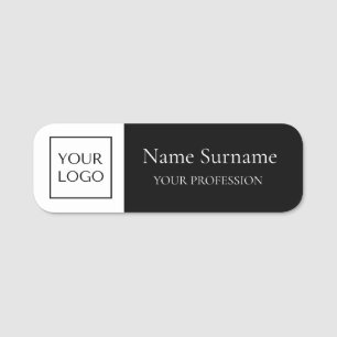 Schwarzes Logo Werbeartikel Namensschild