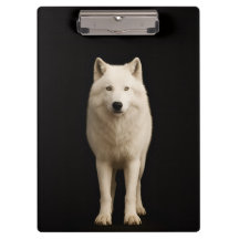 Schwarzes Luxus-Clipboard 4, Elfenbein-Arktiswolf