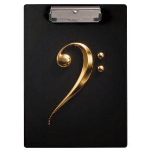 Schwarzes Luxus-Clipboard 4 mit goldenem Bassschlü Klemmbrett