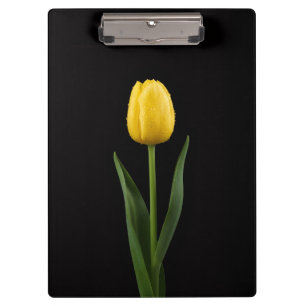 Schwarzes Luxus-Clipboard 4 mit Goldgelber Tulpe Klemmbrett
