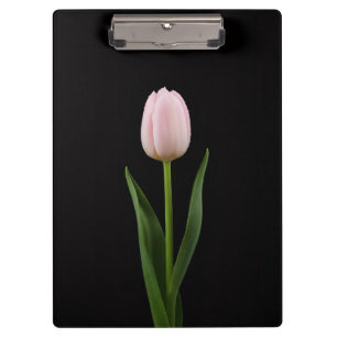 Schwarzes Luxus-Clipboard 4 mit rosa Tulpe Klemmbrett