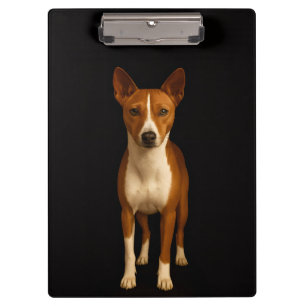 Schwarzes Luxus-Clipboard, elegante Basenji-Hündin Klemmbrett