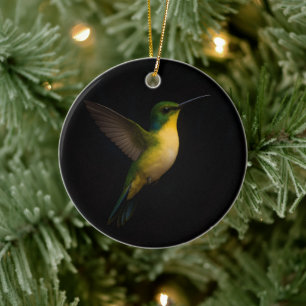 Schwarzes Luxus-Ornament mit fliegendem Vogel 4 Keramik Ornament