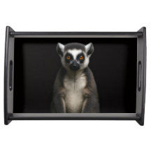 Schwarzes Luxus-Serviertablett 4, Sanfter Lemur