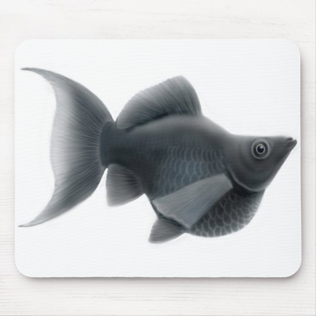 Schwarzes Lyretail Molly Mousepad (Vorne)